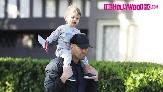 Jason Statham Takes His Son Jack Out For An Afternoon Stroll Without His Mother Rosie Huntington [upl. by Sessylu]