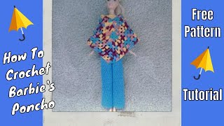 Barbie Clothes  Multi Colored Poncho [upl. by Goode]