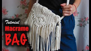 Tutorial Macrame BAG  Easy DIY for Macrame Beginners [upl. by Nonnag]