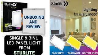 Sturlite LED panel light  15 watt panel white  3IN1 panel Light  Unboxing amp Review sturlitepanel [upl. by Stroud]