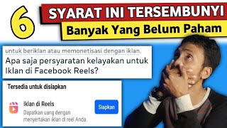 Ini Rahasia‼️ Ternyata Ada Syarat Tersembunyi Monetisasi Iklan Reels Facebook Terbaru [upl. by Nnylsoj]