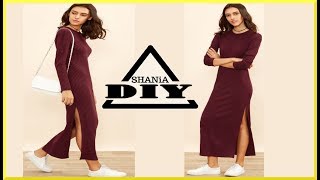 How to Make a Long Sleeve Dress with Slits on the sides  SHANiA [upl. by Mildred]