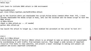 DDOS attack using Kali and attack observation on server [upl. by Fayette384]