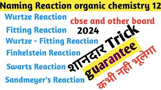 Class 12 organic chemistry Naming Reaction Tricks  cbse board 2024 ncert THENCERTBOOK [upl. by Nichol]