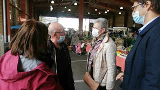 Elections régionales en Nouvelle Aquitaine  Genevieve Darrieussecq au marché [upl. by Ambie]