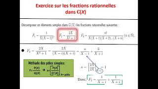 Décomposition dune fraction rationnelle en éléments simples dans CX [upl. by Yung202]