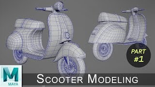 Scooter Modeling amp Rendering Tutorial Part 01  Maya Cartoon Modeling Series 11 [upl. by Naveb]