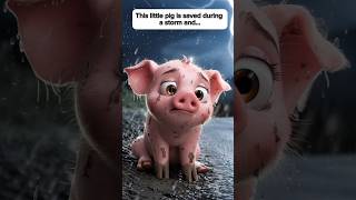 This little pig is saved during a storm and 🥺 pig littlepig shorts [upl. by Larson]