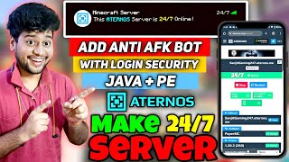 How To Make 247 Aternos Server  How To Add AFK Bot in Aternos Server  Aternos 247 Afk Bot [upl. by Anairo]