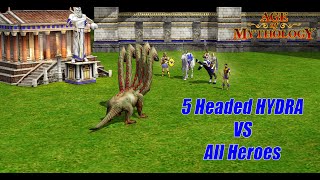 Age of Mythology  5Headed Hydra vs All Heroes [upl. by Wertheimer]