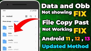 Android data file not showing  open data amp obb folder No Root  Access Denied  Andoid 11 12 13 [upl. by Rocca]