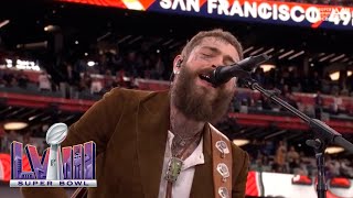 Post Malone Sings America the Beautiful at Super Bowl LVIII [upl. by Ylenaj]