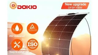 solar panel flexible solar panel Dokio solar panel 100w 200w 300w 1000w 12w charger battery [upl. by Htennek]