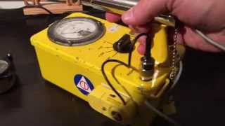 CDV700 Geiger Counter detecting radioactive WWII aircraft gauge [upl. by Aikenahs]