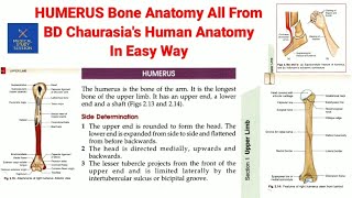 BD Chaurasias Humerus Bone Anatomy [upl. by Amber]