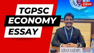 TGPSC Free Essay course  Economy Essay by Kiran Sir  AIR 568 [upl. by Aehsrop218]