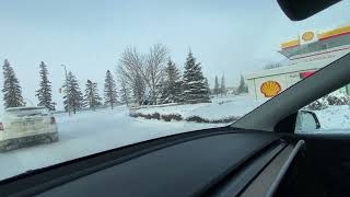 Tesla Model Y in 26 cold in snow Manitoba Canada [upl. by Ilene]