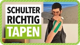 Schulter Tapen Anleitung  Kinesiologie Tape Schulter Stabilisieren  Netztherapeuten [upl. by Eimmit1]