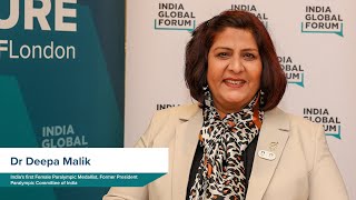 Dr Deepa Malik Indias first Female Paralympic Medallist at IGF London 2024 [upl. by Ardnahcal]