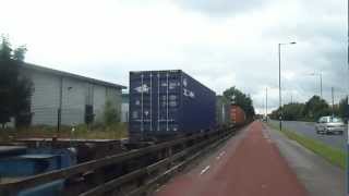 Class 09 002 passes Trafford Park Barton Dock road with Freight 19712 [upl. by Vachil]