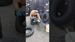 Car tire tyre fitting processshorts [upl. by Odravde]