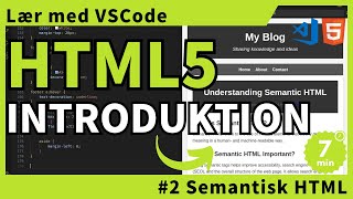 Lær med VSCode HTML for Begyndere 2 Semantisk HTML [upl. by Notsek]