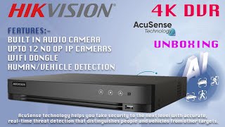 Hikvision 4K Acusense DVR Unboxing amp Top Features iDS7208HUHIM1FA WIFI Dongle amp Built In mic HVR [upl. by Miguel]