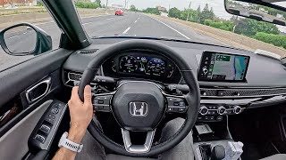 2025 Honda Civic HYBRID  First Drive With 200hp  50MPG POV Binaural Audio [upl. by Gniy291]