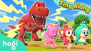 TRex in Wonderville 🦖｜Sing Along with Hogi｜Trex Has Big Feet Run Run Run Away｜Hogi Pinkfong [upl. by Nnairol]