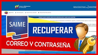 Cómo RECUPERAR Correo Contraseña y Usuario del SAIME en Línea ✅ [upl. by Marisa430]