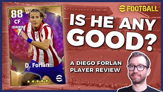 Legendary DIEGO FORLÁN  eFootball 2022 Player Review [upl. by Ynohtn]