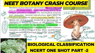 BIOLOGICAL CLASSIFICATION IN ONE SHOT Part 2  All Theory PYQS and TRICKS  NCERT line by line [upl. by Eener]