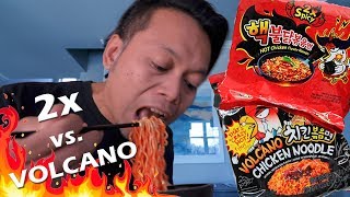 KOREAN SPICY NOODLE 2X VS VOLCANO [upl. by Mose176]