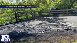 Lynchburg crews investigate fire that destroyed four portable restrooms at Percival’s Island [upl. by Jeannette]