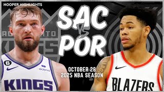 Sacramento Kings vs Portland Trail Blazers Full Game Highlights  Oct 28  2025 NBA Season [upl. by Ateloiv]