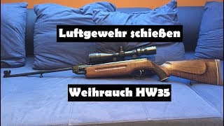 Luftgewehr Weihrauch HW35 am heimischen Schießstand [upl. by Ethelyn]