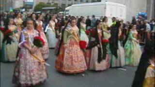 Falleras Ofrenda Flores Fallas Valencia [upl. by Adnesor]