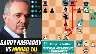 Garry Kasparov CRUSHED Mikhail Tal with a Brilliant Knight Sacrifice SWIFT Tournament 2nd 1987 [upl. by Menell]