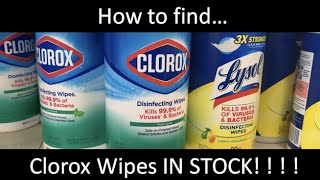 How to find Clorox Wipes IN STOCK CLOROX WIPES CRISIS CLOROX WIPES IN STOCK DISINFECTING WIPES [upl. by Kippie]