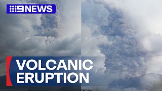 Travellers stranded after flights cancelled due to volcanic eruption  9 News Australia [upl. by Wentworth987]