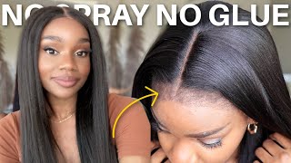 AFFORDABLE Natural Wig Yaki Straight DETAILED Wig Install Bye Bye Knots Kinky Edges Nadula Hair [upl. by Mcclain514]