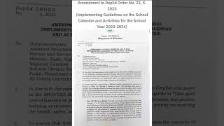 Implementing Guidelines on Proposed DepEd School Calendar 20232024 [upl. by Anavi358]