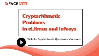 Cryptarithmethic Problems in eLitmus and Infosys  Tricks for Cryptarithmetic Questions and Answers [upl. by Feinstein]