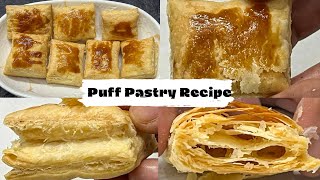 Puff Pastry Or Khari Biscuits Recipe  Step By Step Recipe For Homemade Puff Pastry  Asmachaand [upl. by Srednas78]