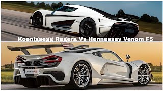 Hennessey Venom F5 Vs Koenigsegg Regera Acceleration Comparison 0250 mph [upl. by Nnaycnan]