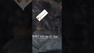 Roller Set on 4c hair naturalhair hairstyle explorepage viralvideo short haircare shortfeed [upl. by Icyak]