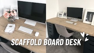 Scaffold Board Desk  DIY Wooden Office Table Top [upl. by Ojeibbob]