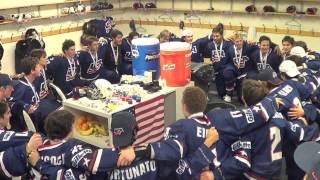 Team Sings Victory Song After Winning Gold at 2014 IIHF U18 World Championship [upl. by Auoh57]