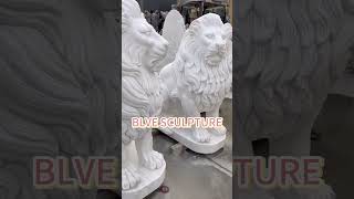 BLVE sculpture factory made marble lion sculpture [upl. by Enileda]