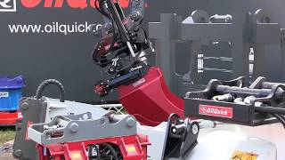 Oilquick Quick Coupler and RapidoLoc Attachment Demo 2017 [upl. by Elaen799]